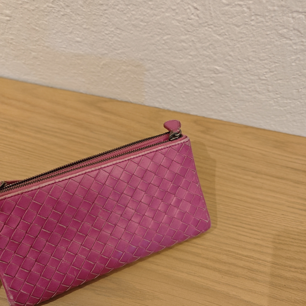 Bottega Veneta Pink Long Wallet/Clutch